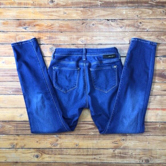 MAVI gold Adriana ankle mid rise super skinny blue stretchy jeans size 25 ladies - Picture 6 of 12
